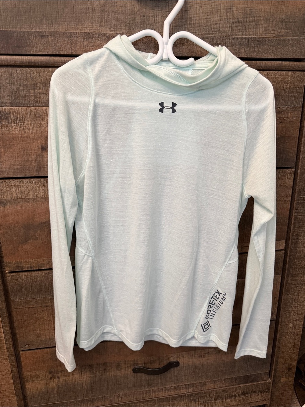 Under Armour Women's Mint Green Hooded Long-Sleeve Performance Top